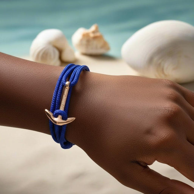 YACHT CREW medium anchor bracelet electric blue