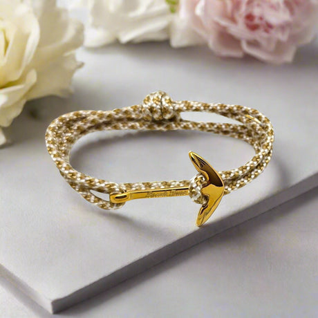 YACHT CREW medium anchor bracelet gold white