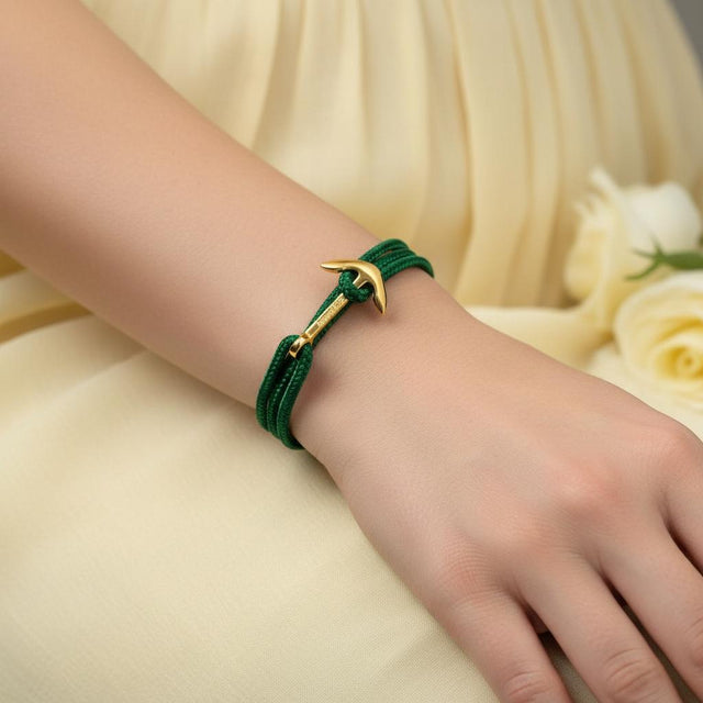 YACHT CREW medium anchor bracelet green