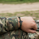 YACHT CREW medium anchor bracelet green camo