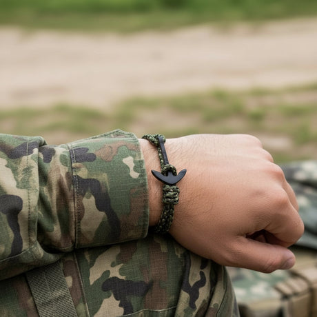 YACHT CREW medium anchor bracelet green camo