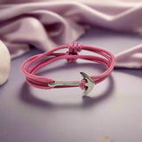 YACHT CREW medium anchor bracelet lavender pink