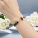 YACHT CREW medium anchor bracelet navy blue gold