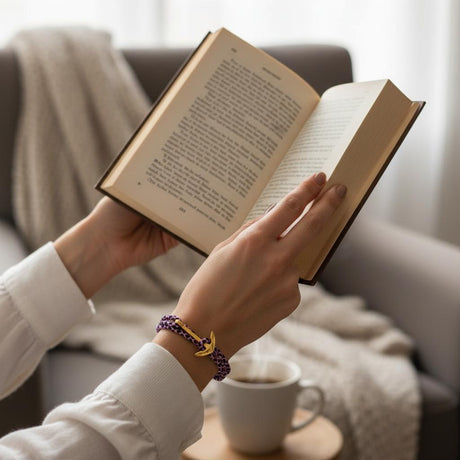 YACHT CREW medium anchor bracelet navy blue pink