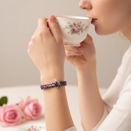 YACHT CREW medium anchor bracelet navy blue pink