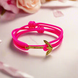 YACHT CREW medium anchor bracelet neon pink