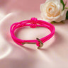 YACHT CREW medium anchor bracelet neon pink