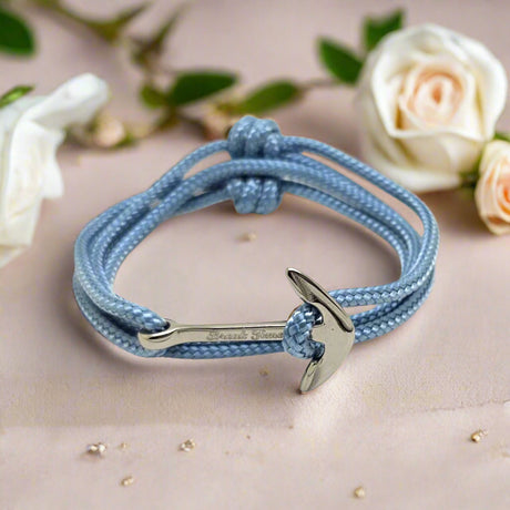 YACHT CREW medium anchor bracelet pastel blue