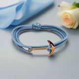 YACHT CREW medium anchor bracelet pastel blue