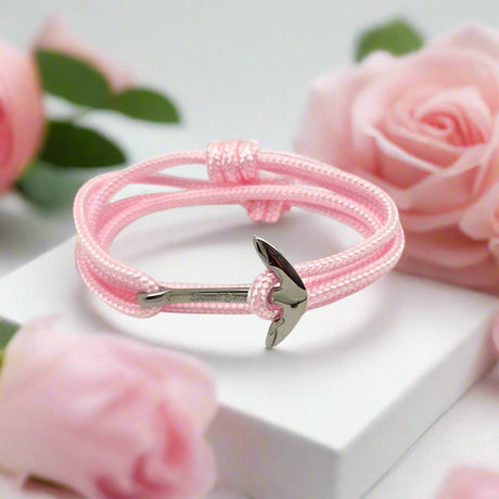 YACHT CREW medium anchor bracelet pastel pink