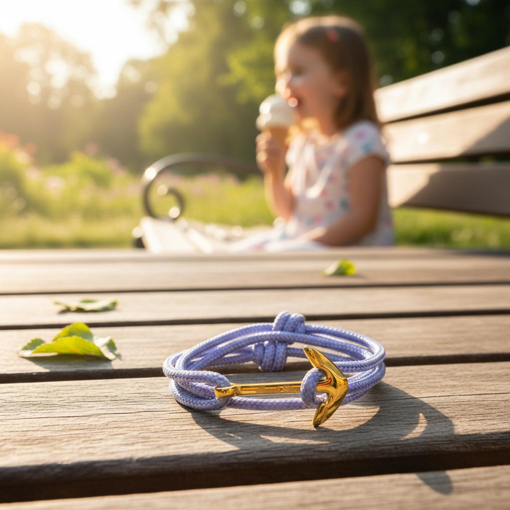 YACHT CREW medium anchor bracelet pastel purple