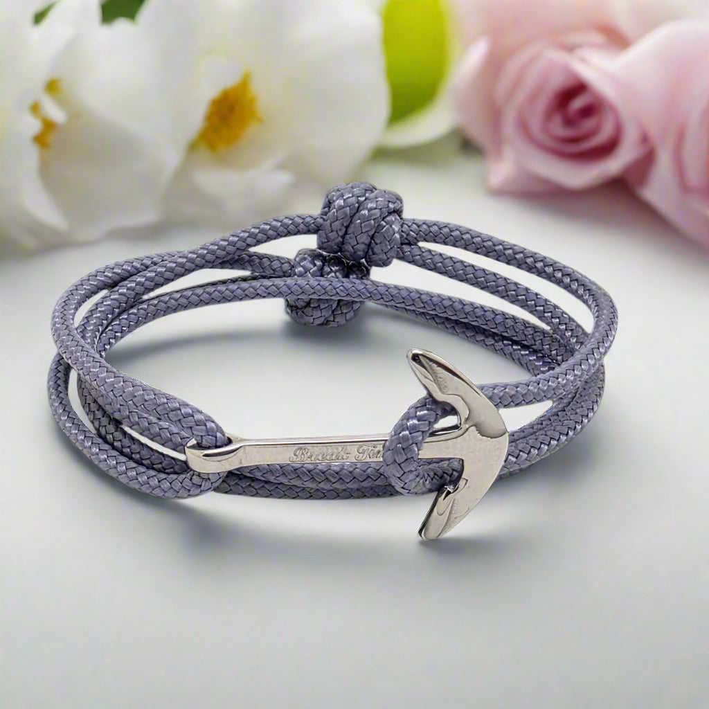 YACHT CREW medium anchor bracelet purple grey