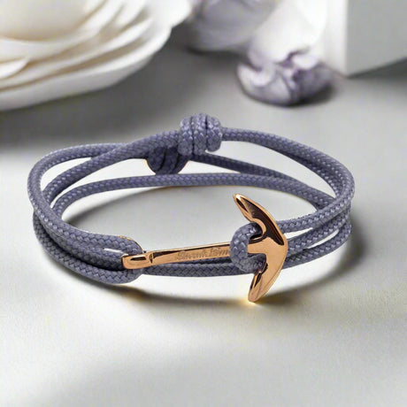 YACHT CREW medium anchor bracelet purple grey