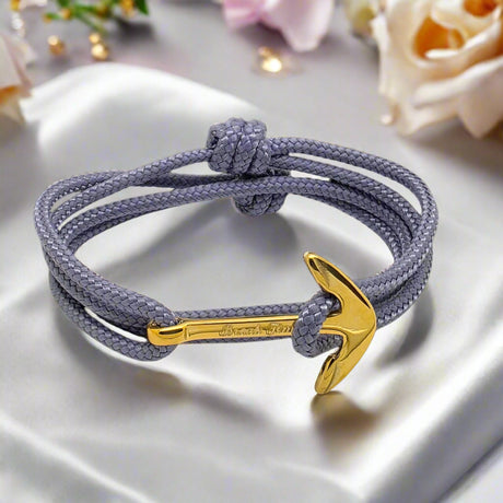 YACHT CREW medium anchor bracelet purple grey