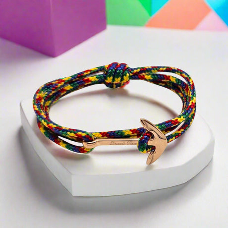 YACHT CREW medium anchor bracelet rainbow