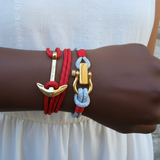 YACHT CREW medium anchor bracelet red