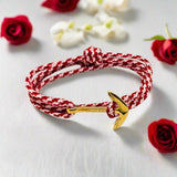 YACHT CREW medium anchor bracelet red white