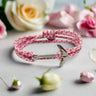 YACHT CREW medium anchor bracelet rose pink white