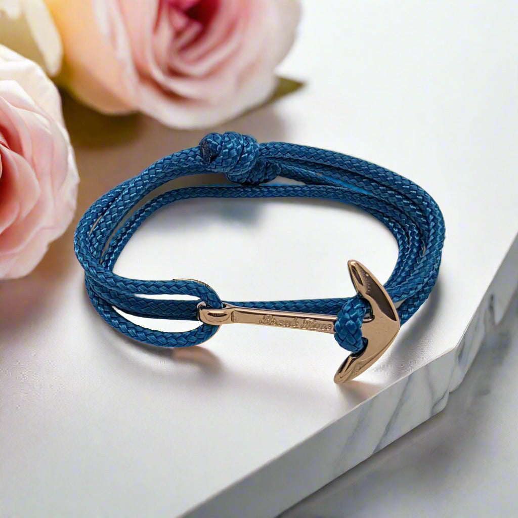 YACHT CREW medium anchor bracelet teal