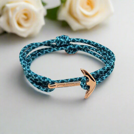 YACHT CREW medium anchor bracelet turquoise blue