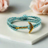 YACHT CREW medium anchor bracelet turquoise cream