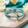 YACHT CREW medium anchor bracelet turquoise cream