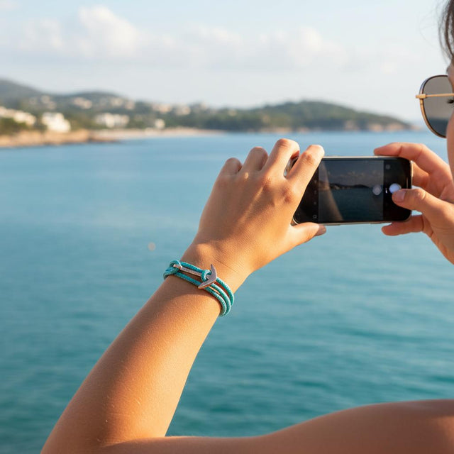 YACHT CREW medium anchor bracelet turquoise
