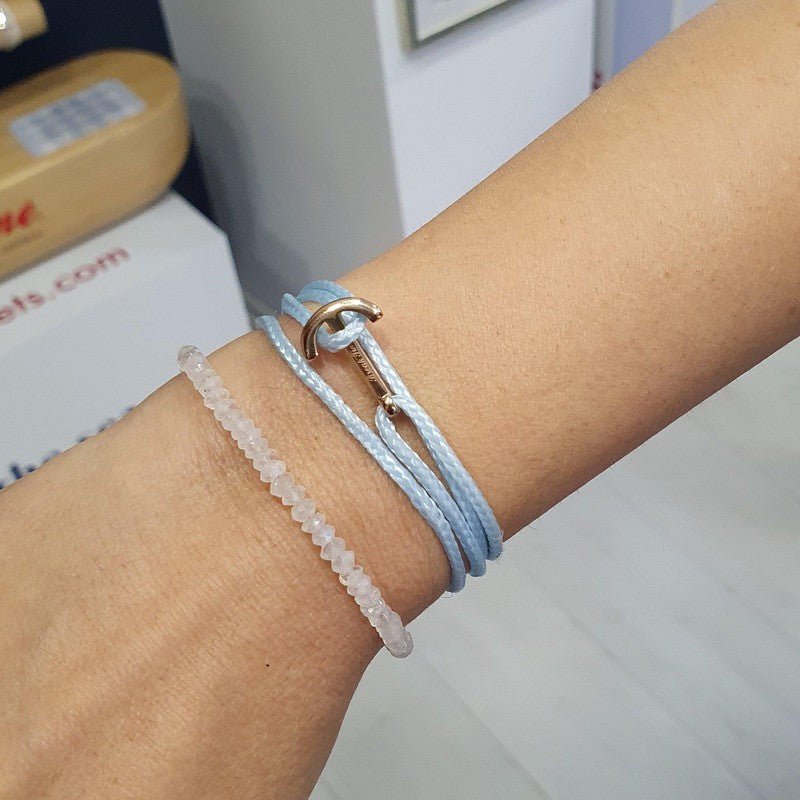 YACHT CREW mini anchor bracelet baby blue