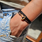 YACHT CREW mini anchor bracelet black