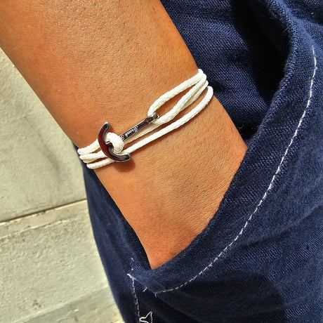 YACHT CREW mini anchor bracelet cream