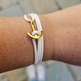 YACHT CREW mini anchor bracelet cream