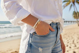 YACHT CREW mini anchor bracelet cream