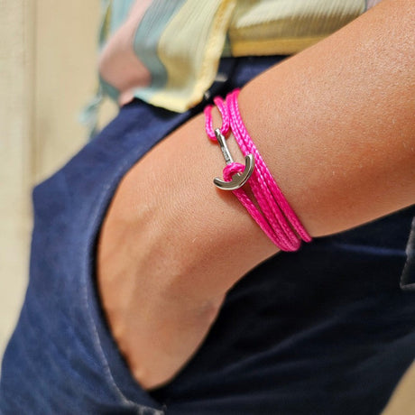 YACHT CREW mini anchor bracelet fuchsia