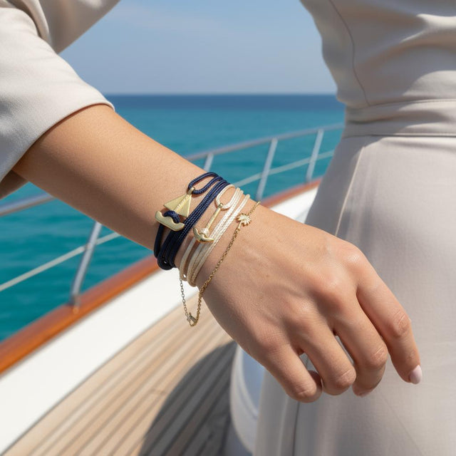 YACHT CREW mini anchor bracelet gold