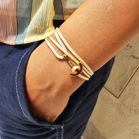 YACHT CREW mini anchor bracelet gold