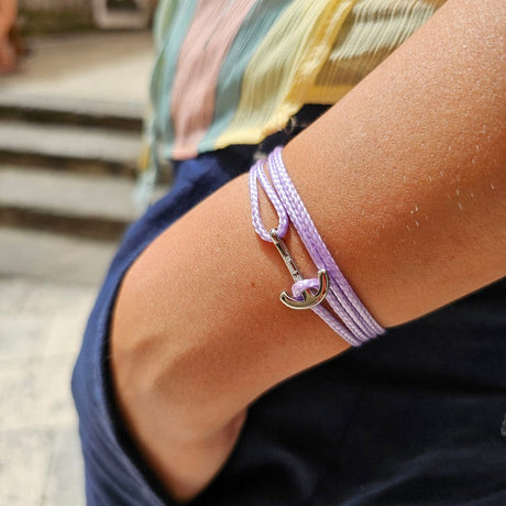 YACHT CREW mini anchor bracelet lavender purple