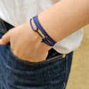 YACHT CREW mini anchor bracelet navy blue