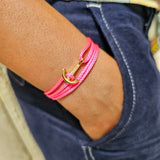 YACHT CREW mini anchor bracelet neon pink