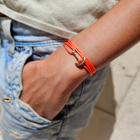 YACHT CREW mini anchor bracelet orange