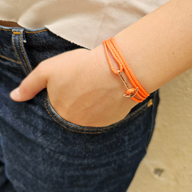 YACHT CREW mini anchor bracelet orange
