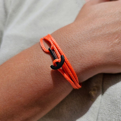 YACHT CREW mini anchor bracelet orange