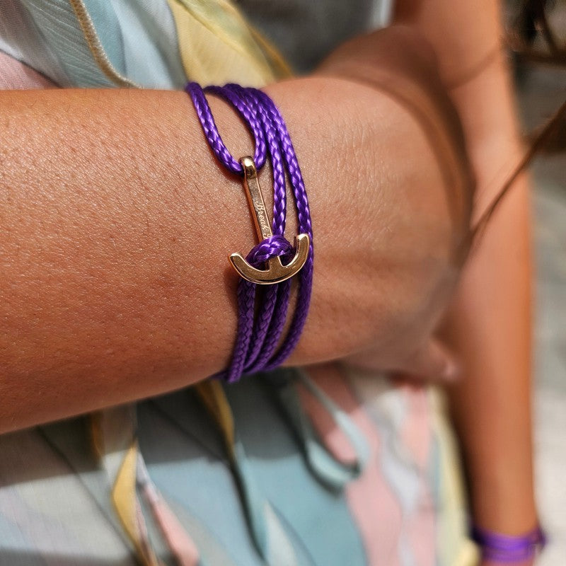 YACHT CREW mini anchor bracelet purple