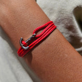 YACHT CREW mini anchor bracelet red