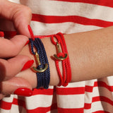 YACHT CREW mini anchor bracelet red