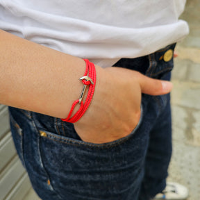 YACHT CREW mini anchor bracelet red