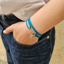 YACHT CREW mini anchor bracelet teal