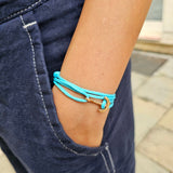 YACHT CREW mini anchor bracelet turquoise