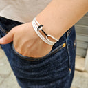 YACHT CREW mini anchor bracelet white