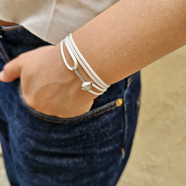 YACHT CREW mini anchor bracelet white