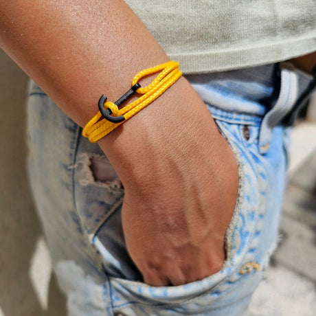 YACHT CREW mini anchor bracelet yellow